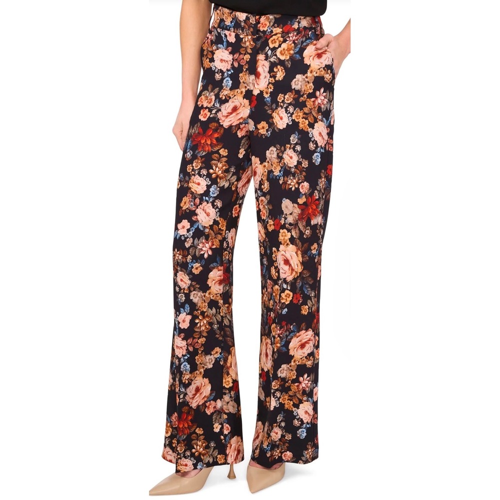 Ted‎ Baker London Floral Wide Leg Trousers Rich Black 2055309 Size 14 NEW